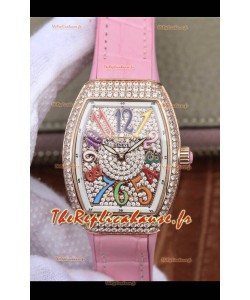 Montre Franck Muller Vanguard Ladies 1:1 Réplique Suisse 32mm Large Boîtier Or Rose