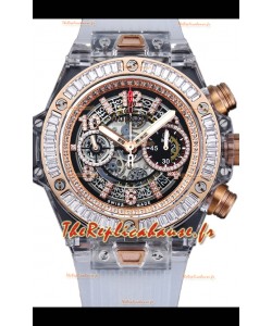 Hublot Big Bang Unico Boîtier saphir Edition Montre réplique 1:1 Suisse Bracelet blanc