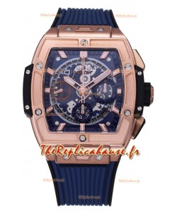 Hublot Spirit of Bang Boîtier Or Rose Cadran Bleu - 42MM Réplique Suisse 
