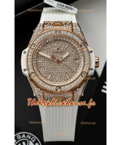 Hublot Big Bang One Click Diamants Cadran pavé Or Rose Montre Réplique Suisse 39MM