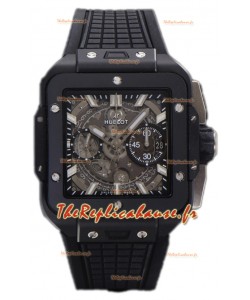 Hublot Square Bang Unico Montre chronographe en céramique noire réplique 1:1