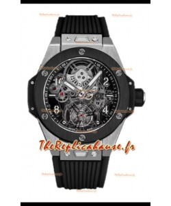 Hublot Big Bang Tourbillon Boîtier Titane Lunette Céramique Montre réplique 1:1 45MM