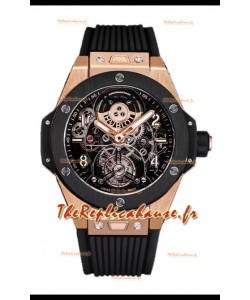 Hublot Big Bang Tourbillon Lunette Céramique en or rose Montre réplique 1:1 45 mm