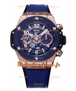 Hublot Big Bang Unico Boitier bleu en or rose Montre réplique 1:1 suisse 