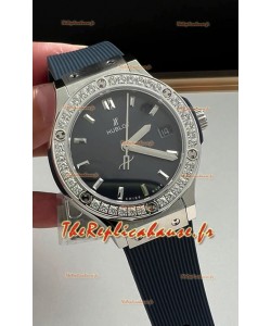 Hublot Classic Fusion Acier inoxydable 33MM Cadran Bleu Mouvement Quartz Suisse Montre de qualité miroir 1:1
