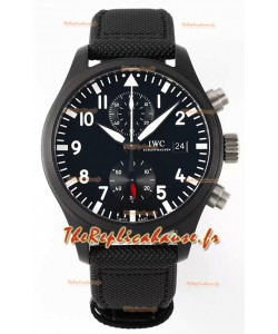IWC Pilot's Chronograph Top Gun Ceramic IW389001 Réplique miroir 1:1 avec cadran noir