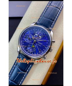 Longines Master Collection REF L2.673.4.92.0 Montre Suisse Réplique Cadran Bleu Bracelet Cuir