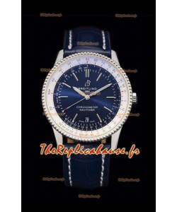 Breitling Navitimer 1 Automatique Réplique Suisse Cadran Bleu -bracelet cuir