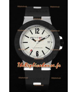 Bvlgari Aluminum 1:1 Miroir Réplique de Montre Swisss à cadran blanc - Edition Steve Aoki 
