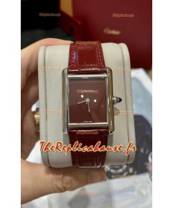 Montre Must De Cartier Tank Edition en boîtier acier inoxydable 904L, cadran marron