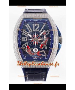 Franck Muller Vanguard KOI V45 YT SC DT AC BL KOI 2 Diamants Emboîtés Réplique Suisse 
