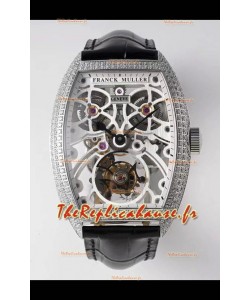 Franck Muller Fast Tourbillon Edition 1:1 Miroir Réplique Suisse dans un boîtier en diamants 