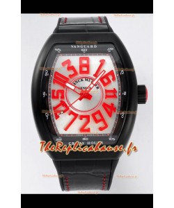 Franck Muller Vanguard Crazy Hours - Boîtier DLC Cadran Blanc Réplique Suisse 
