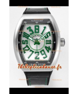 Franck Muller Vanguard Crazy Hours en acier inoxydable - Cadran blanc Réplique Suisse 