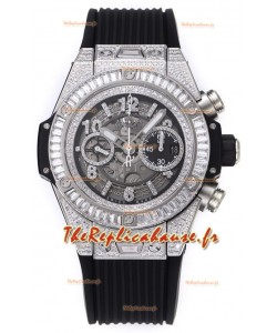 Hublot Big Bang Unico Acier Inoxydable Boîtier Diamants Edition Miroir 1:1 Réplique Suisse