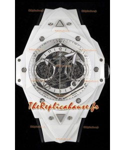 Hublot Big Bang UNICO Sang Bleu II Céramique Blanche 1:1 Miroir Qualité Réplique Suisse 