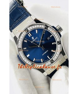 Hublot Classic Fusion Acier Inoxydable Cadran Bleu Réplique Montre Suisse 1:1 Qualité Miroir 