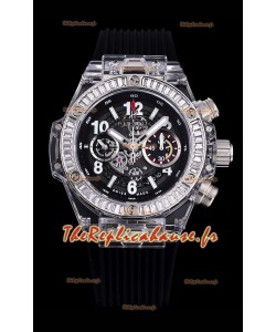 Hublot Big Bang Unico Boîtier Plexiglas Edition Miroir 1:1 Réplique Suisse Montre Bracelet Noir