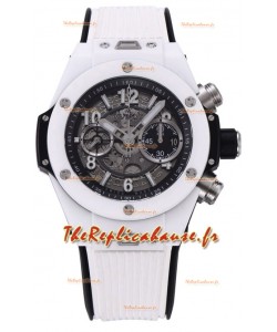 Hublot Big Bang Unico Boîtier Céramique Blanc Edition Miroir 1:1 Réplique Suisse