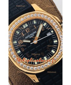 Patek Philippe Aquanaut 5067A Réplique Suisse en or jaune cadran noir - 35MM