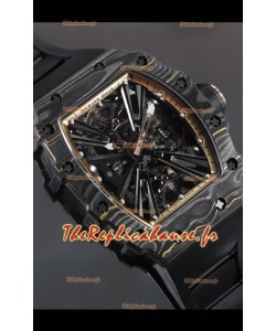 Réplique Montre Richard Mille RM12-01 Boîtier en fibre de carbone Mouvement Tourbillon Authentique Miroir 1:1