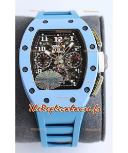 Richard Mille RM011 Blue Ceramic Casin Blue Rubber Strap 1:1 Miroir Réplique Suisse 