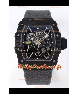 Richard Mille RM35-01 Rafael Nadal - Boîtier en fibre de carbone avec montre Super Clone Tourbillon Authentique 
