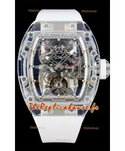 Richard Mille 56-01 Boîtier Saphirs Transparent avec Mouvement Tourbillon Suisse Véritable Super Clone