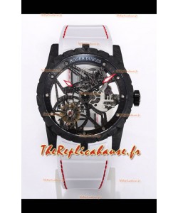 Roger Dubuis Excalibur Spider Flying Tourbillon Squelette Boîtier Carbone 42MM 1:1 Miroir Montre Suisse