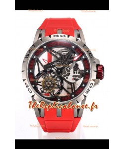 Roger Dubuis Excalibur Spider Flying Tourbillon Squelette Boîtier Titane 45MM 1:1 Miroir Montre Suisse