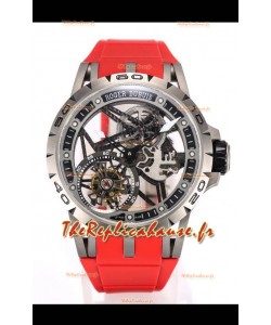 Roger Dubuis Excalibur Spider Flying Tourbillon Squelette Titanium Casing 45MM 1:1 Miroir Montre Suisse