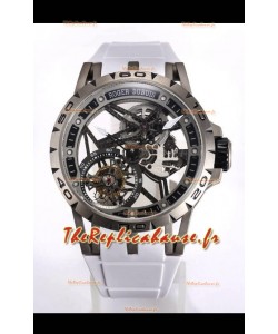 Roger Dubuis Excalibur Spider Flying Tourbillon Squelette Titanium Boîtier 45MM 1:1 Miroir Montre Suisse