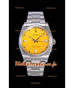 Montre Rolex Oyster Perpetual REF#124300 41MM Cal.3230 Mouvement Réplique Suisse Cadran Jaune Acier 904L Réplique Miroir 1:1