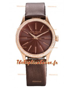 Patek Philippe Calatrava 4997 Ladies Cadran or rose et brun avec mouvement automatique suisse 