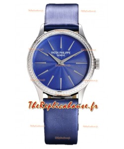 Patek Philippe Calatrava 4997 Ladies Cadran en acier bleu avec mouvement automatique suisse 