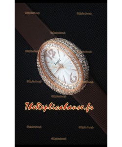 Piaget Limelight Magic Hour Montre à Quartz Suisse, Or Rose avec Sangle Brune