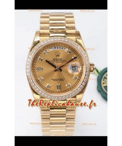 Rolex Day Date Presidential Montre en or jaune 18K 36MM - Cadran doré Qualité miroir 1:1
