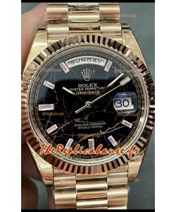Rolex Day Date Presidential Montre en or rose 18 carats 40 mm - Cadran Eisenkiesel Miroir 1:1