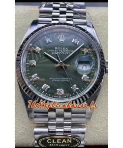Rolex Datejust Mouvement Cal.3235 Réplique 1:1 Acier 904L 36MM - Cadran à motif palmier vert