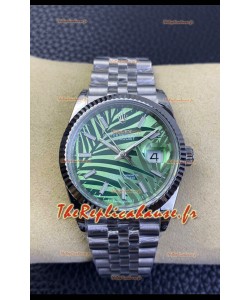Rolex Datejust Mouvement Cal.3235 Réplique Miroir 1:1 Acier 904L 36MM - Cadran motif palmier vert