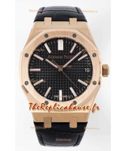 Audemars Piguet Royal Oak 15510 50e Anniversaire 41MM Cadran Noir Or Rose 41MM Réplique Miroir 1:1