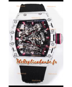 Richard Mille RM38-02 Boitier carbone Bubba Watson Mouvement Tourbillon Nylon noir Réplique miroir à l'échelle 1:1