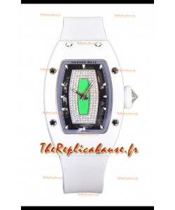 Richard Mille RM007 Cadran vert en céramique blanche Automatique Superclone Suisse Réplique Montre