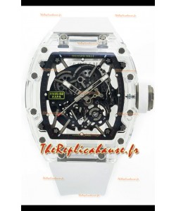 Richard Mille RM35-02 Rafael Nadal Boîtier saphir transparent avec Tourbillon Véritable Montre Super Clone