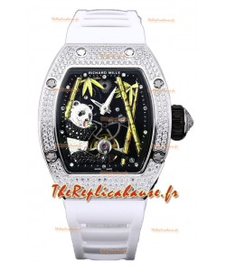 Montre Richard Mille RM26-01 Tourbillon Panda Boîtier acier inoxydable Montre Mouvement suisse 