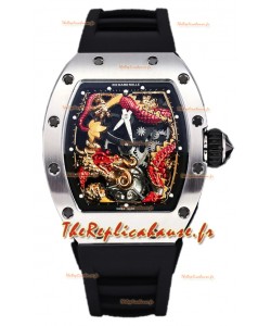 Richard Mille RM057 Montre en acier inoxydable avec cadran en forme de dragon et mouvement automatique suisse