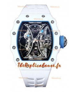 Richard Mille RM53-01 Pablo Mac Donough Boîtier TPT et caoutchouc blanc Montre réplique suisse