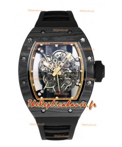 Montre Richard Mille RM055 Boîtier Carbone Noir Caoutchouc Noir Superclone 1:1 Tourbillon Authentique 