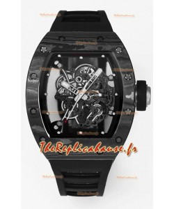 Montre Richard Mille RM055 Boîtier carbone noir Superclone 1:1 Tourbillon Authentique 