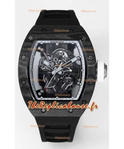 Montre Richard Mille RM055 Boîtier Carbone Noir Superclone 1:1 Tourbillon Authentique 